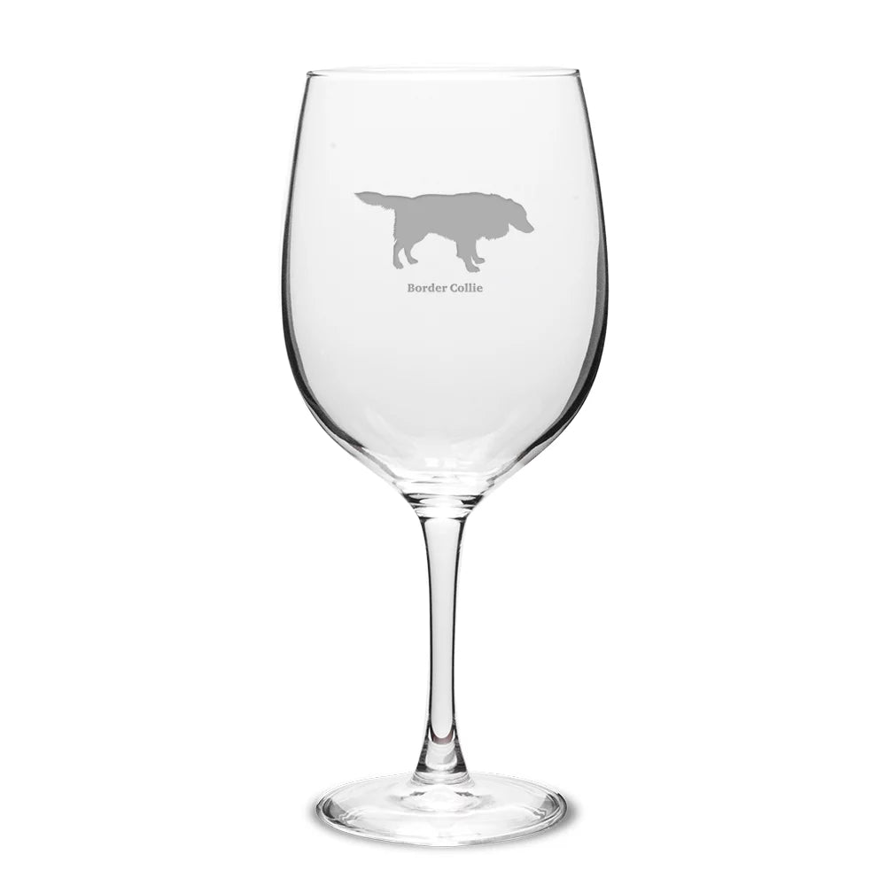 Border Collie 19 oz Red Wine Glass W54220