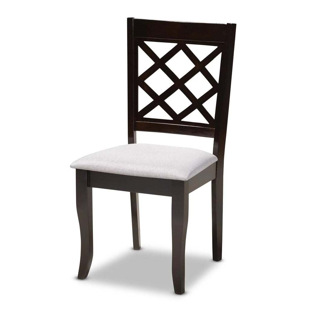 Sand Fabric Dark Brown 2-Piece Dining Chair Set F4607