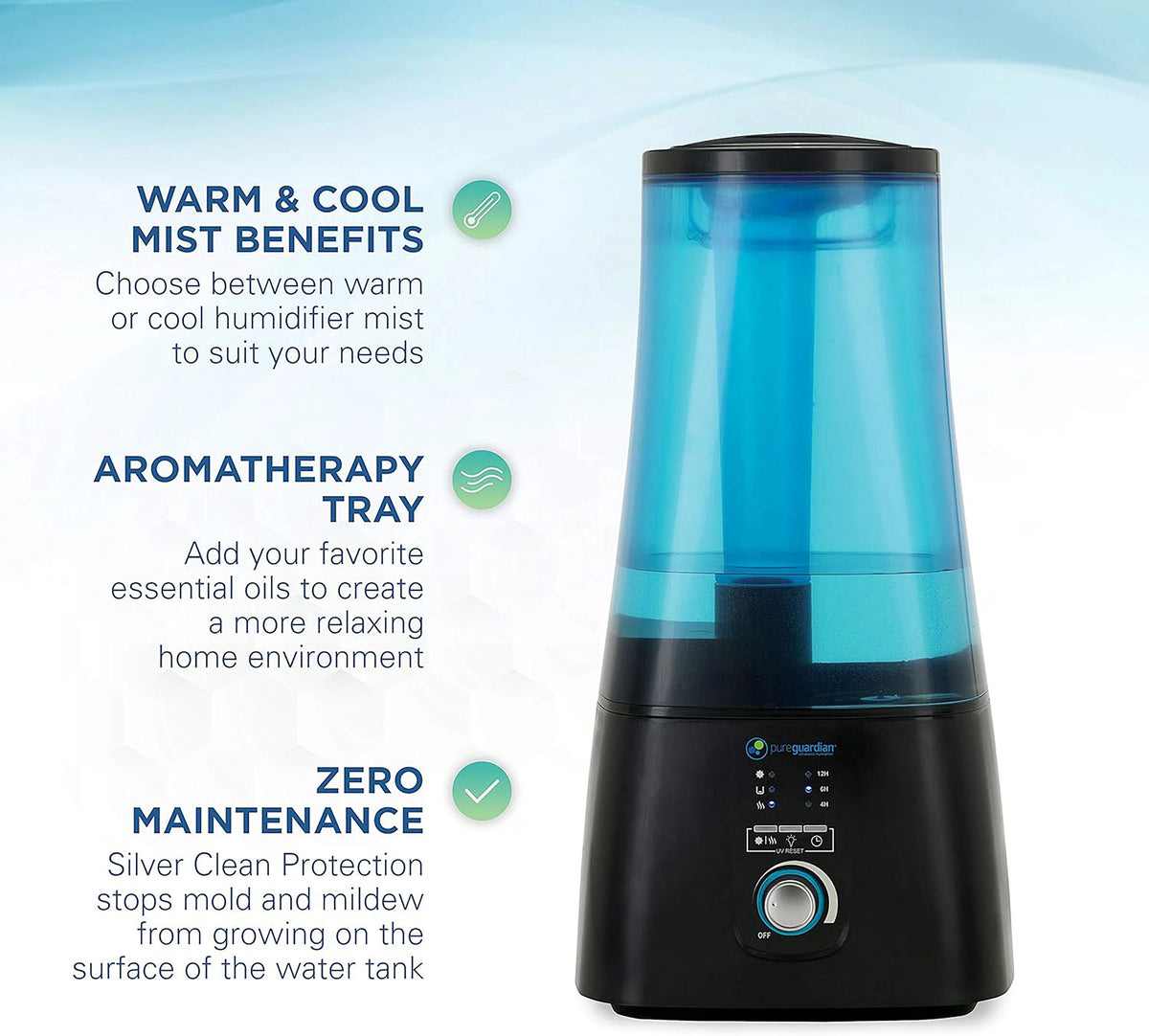 2-Gallon Warm & Cool Mist Humidifier with UV-C U975