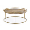Round Faux Marble Top Coffee Table with Steel Frame X30325