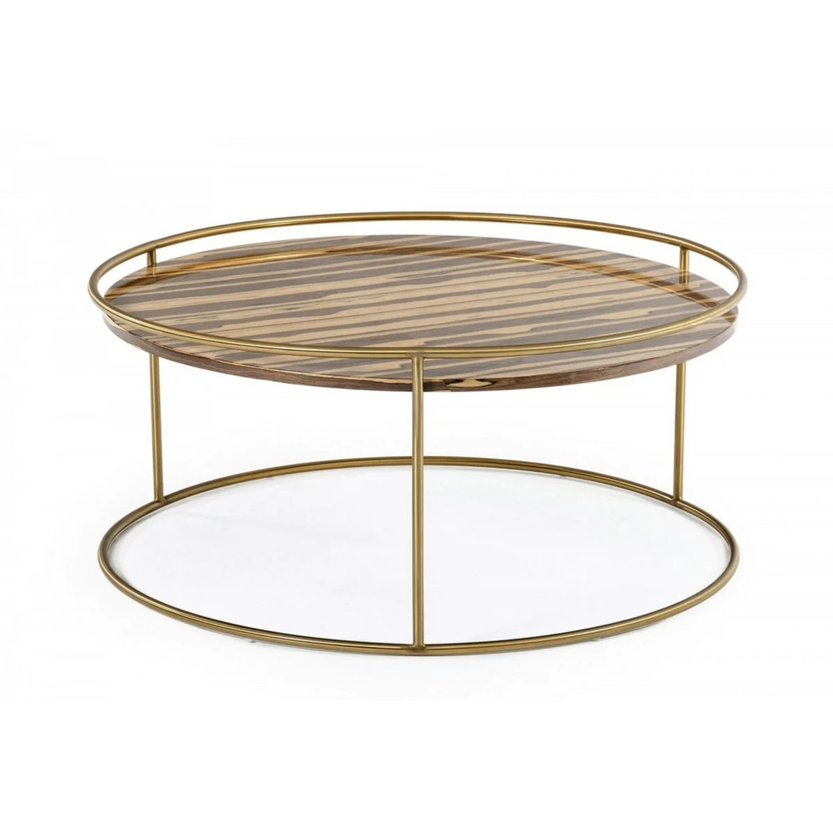 Round Faux Marble Top Coffee Table with Steel Frame X30325