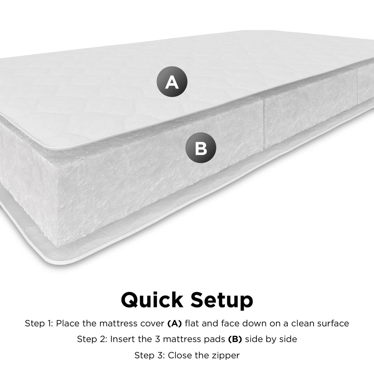 6 Inch Polyester Fill Mattress, Twin Size N7211