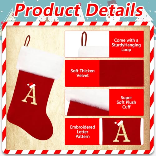 Green Velvet 20 Inches Monogram Christmas Stockings Q94435