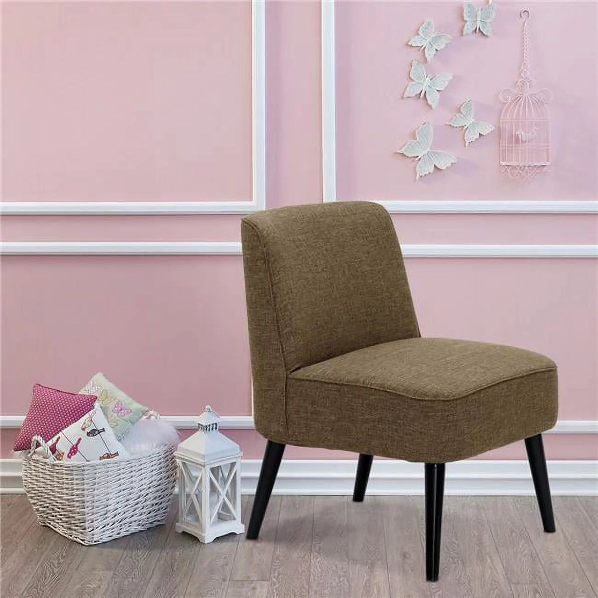 Brown Fabric Accent Chair J391