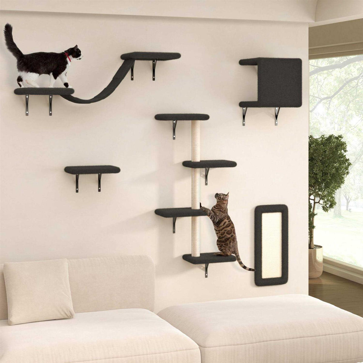 Wall Mounted Shelves Set Cat Tree G8507