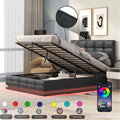 Black Full Size Upholstered Bed Frame with Lift Up Storage V58538