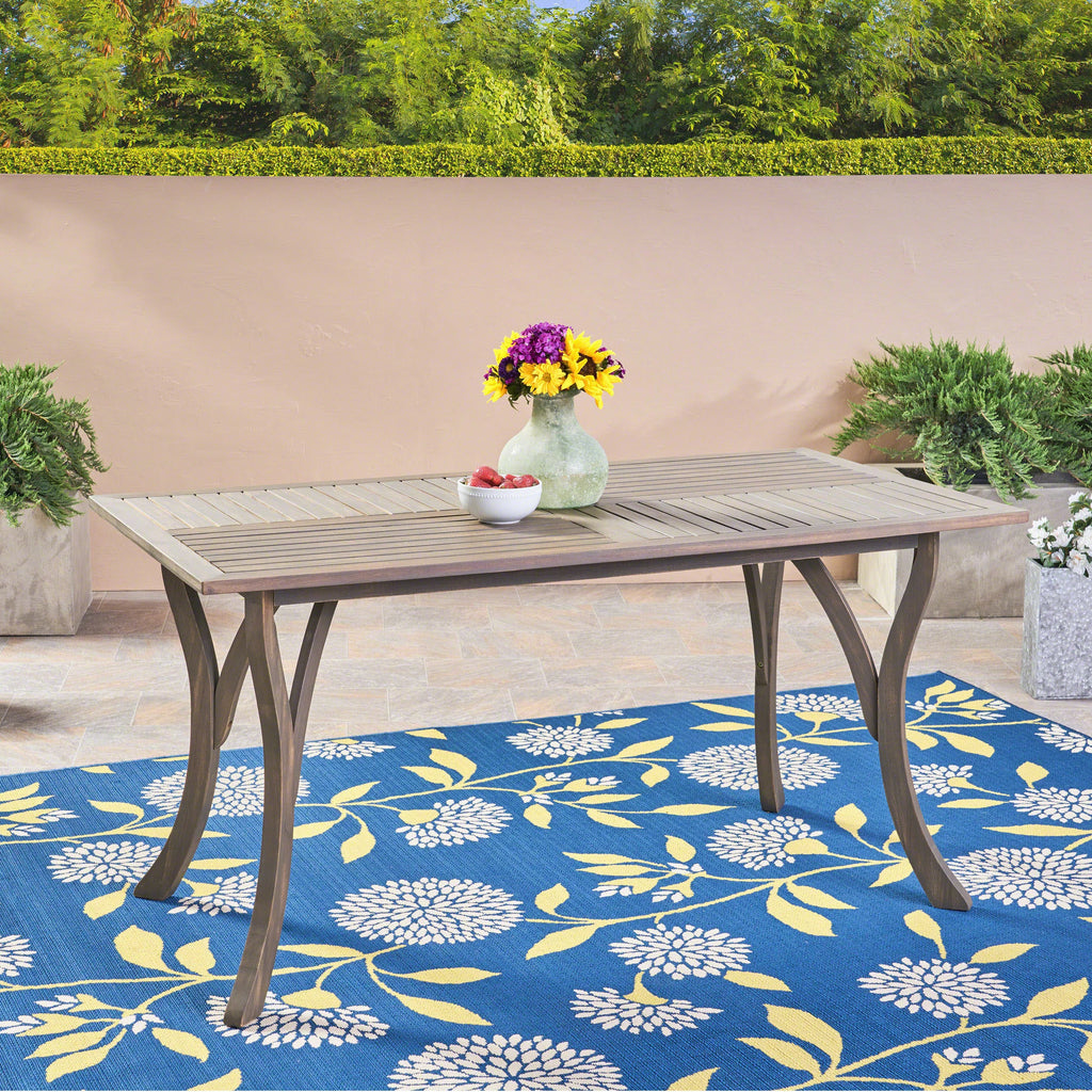 Acacia Wood Rectangular Dining Table Q4385