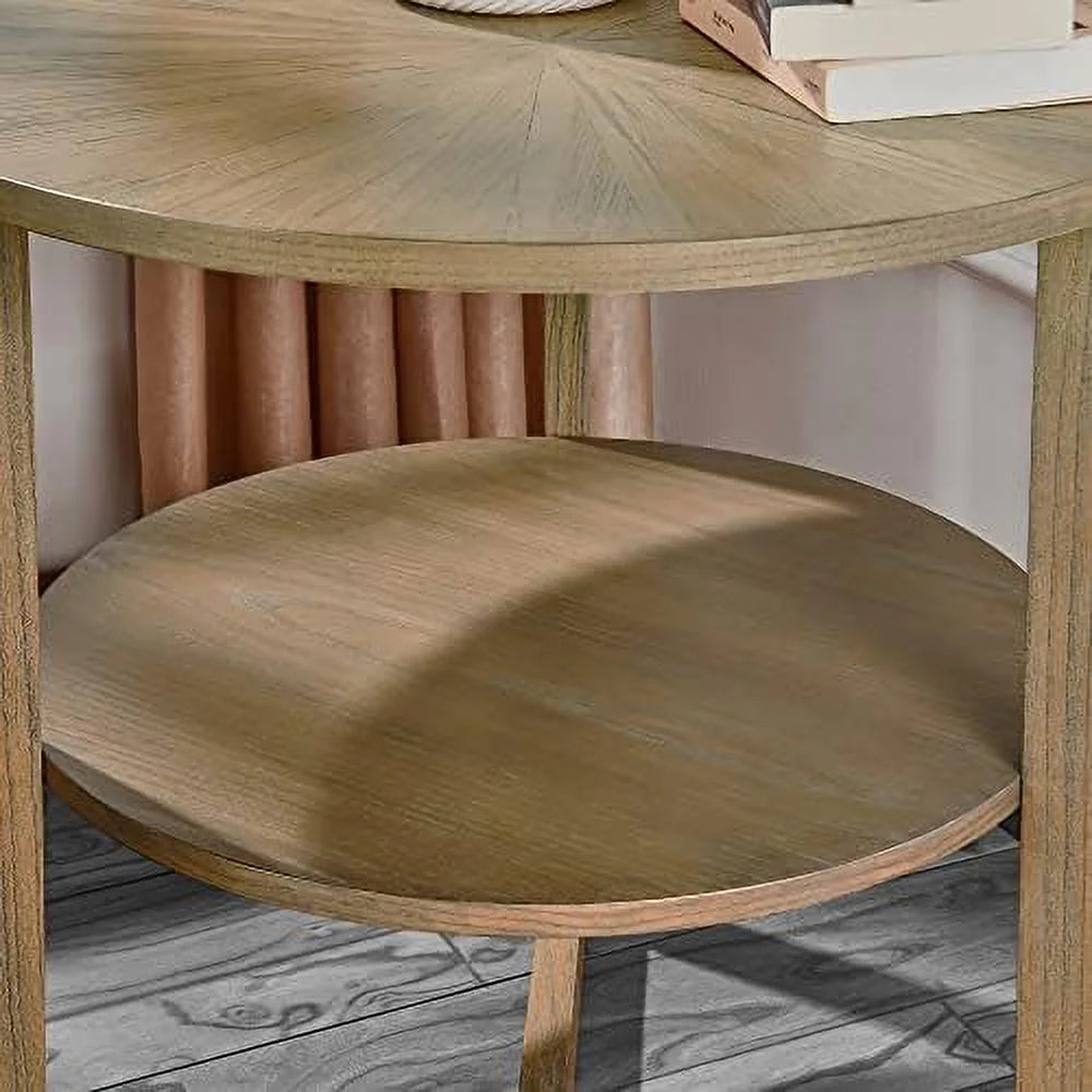 Round 2-Tier Solid Wood Coffee Table S795087