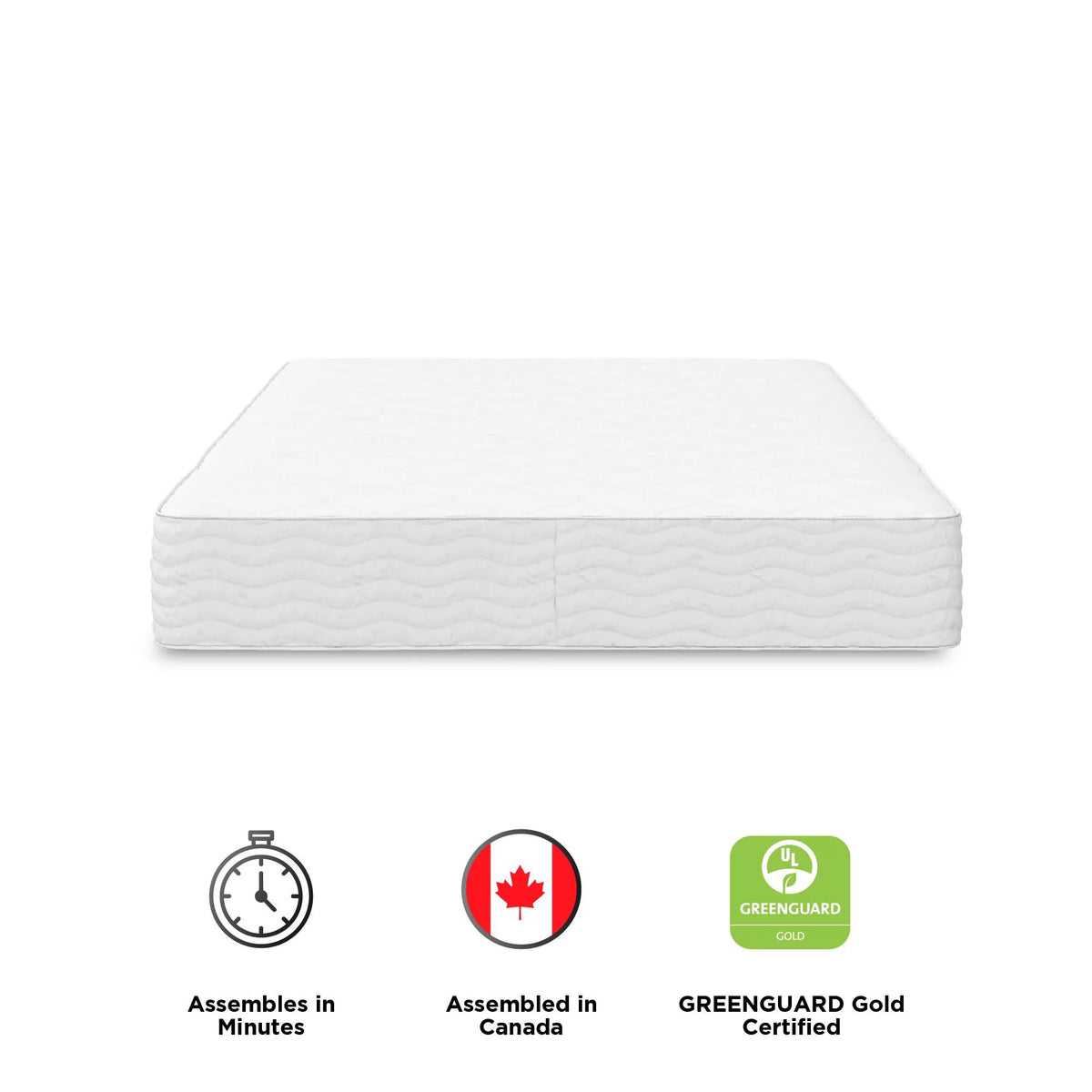 6 Inch Polyester Fill Mattress, Twin Size N7211