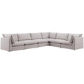 Beige Linen Textured Modular Sectional I827010