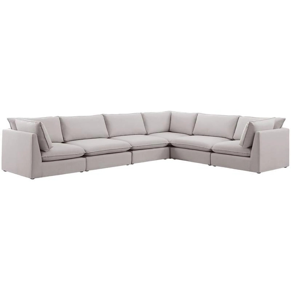 Beige Linen Textured Modular Sectional I827010