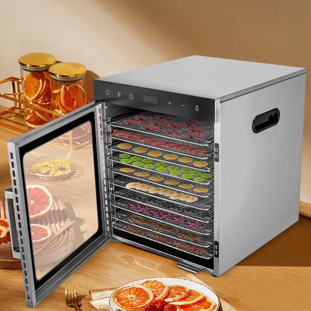 800W 10-Tray Stainless Steel Food Dehydrator P880