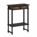 Espresso Brown Console Table with Bin A5332