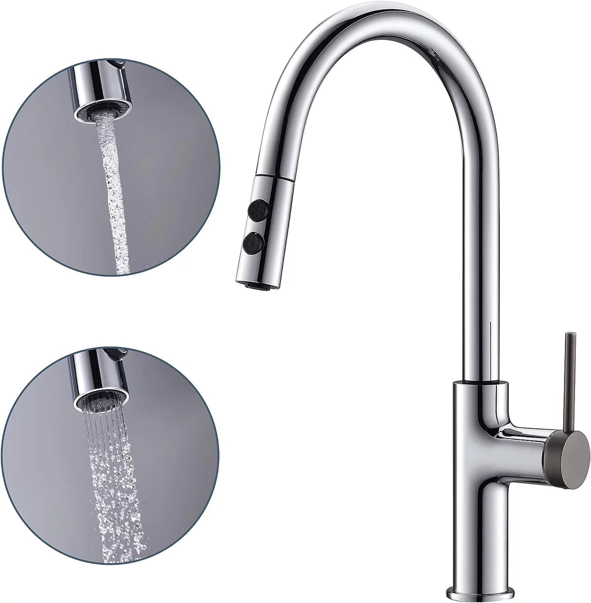Chrome Pull Down Sprayer Kitchen Faucet O291