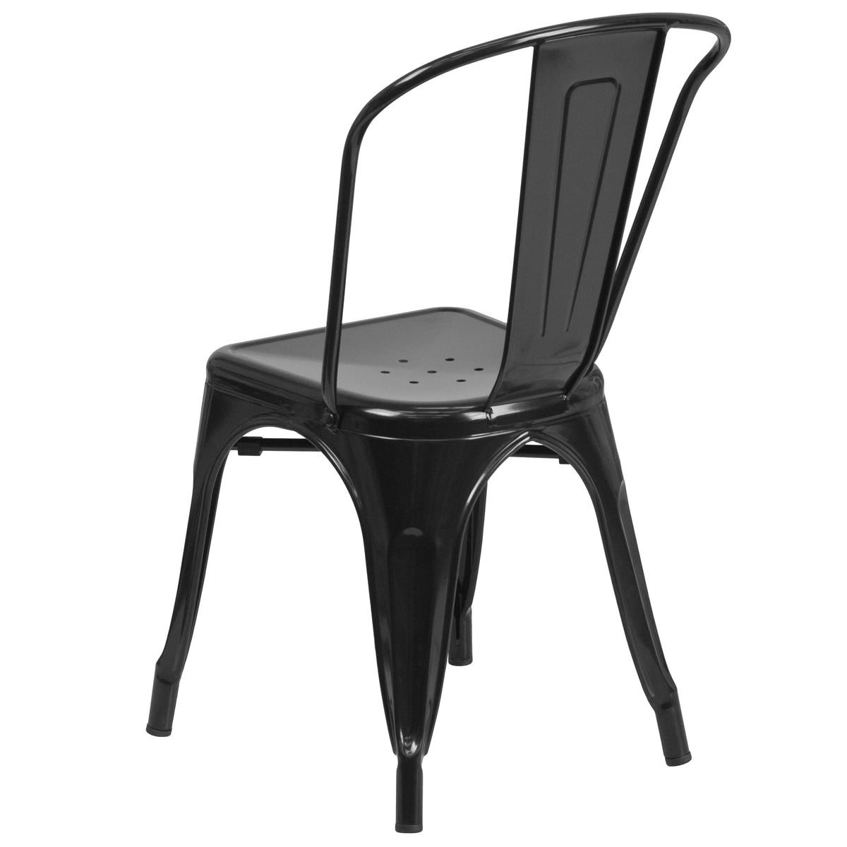Black Metal Stackable Chair J478