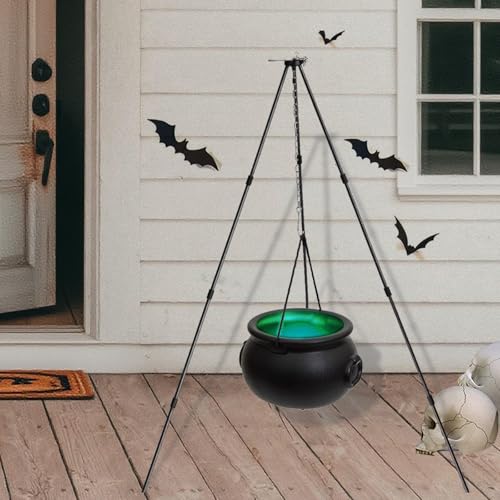 Large Witches Cauldron on Tripod with LED Light Candy Bowl Q81642