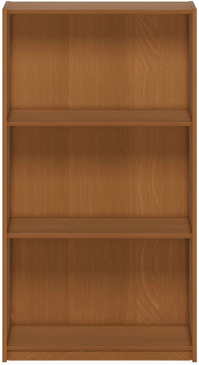 3-Tier Natural Oak Bookcase Storage Shelves W56532