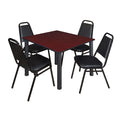 48" Square Breakroom Table & 4 Stack Chairs V363
