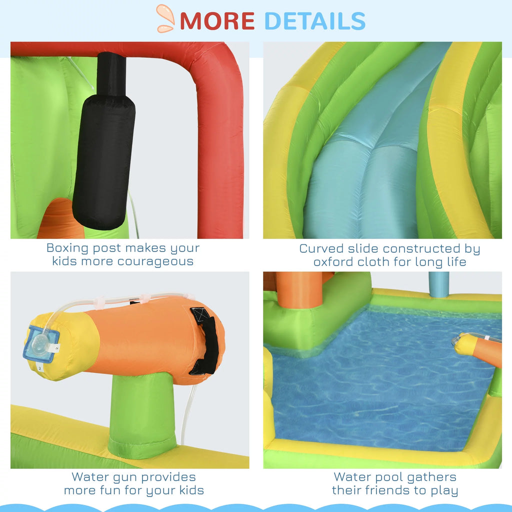 7-in-1 Inflatable Water Slide Bounce House with Carry Bag A777