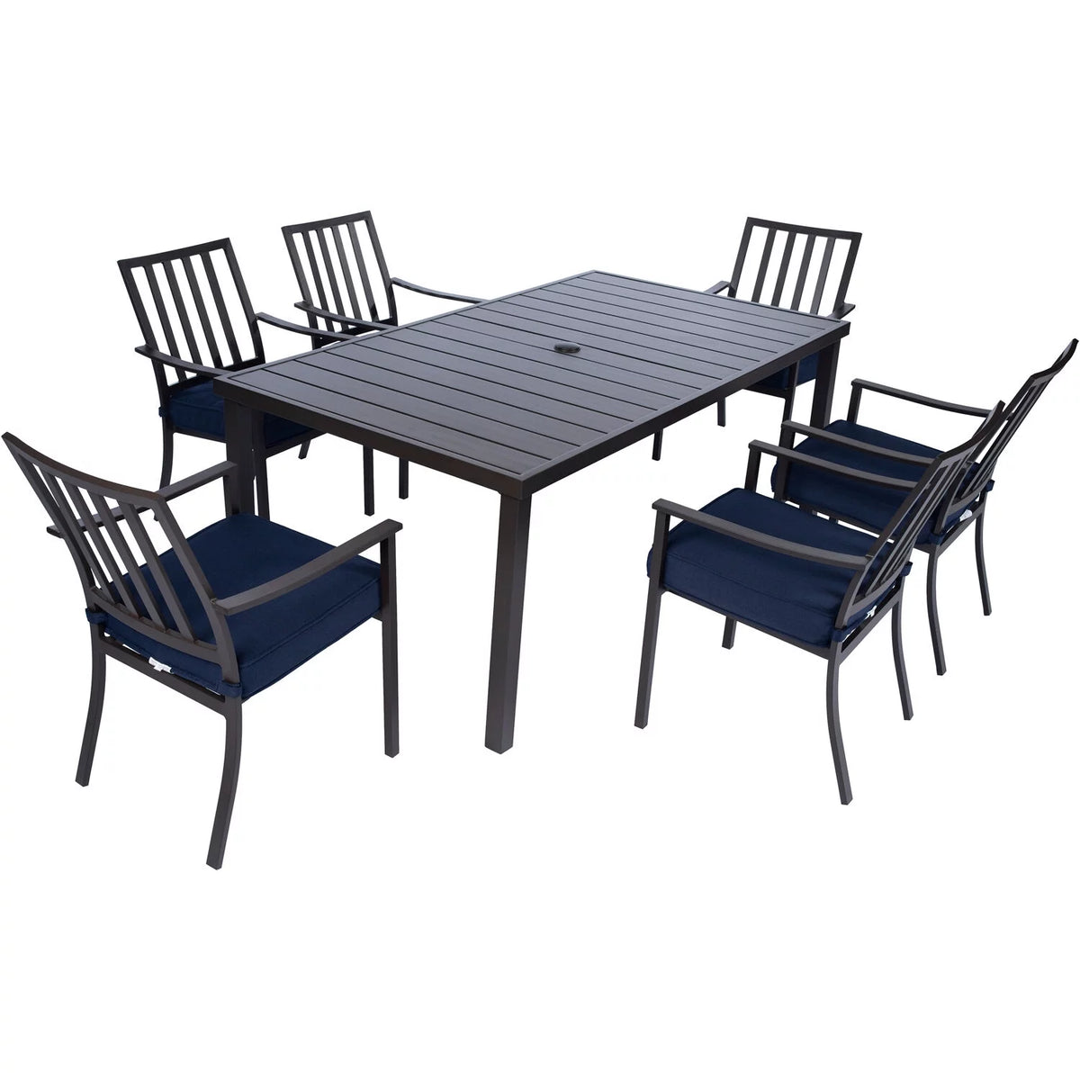 7-Piece Aluminum Patio Dining Set with 6 Chairs and Table O300625