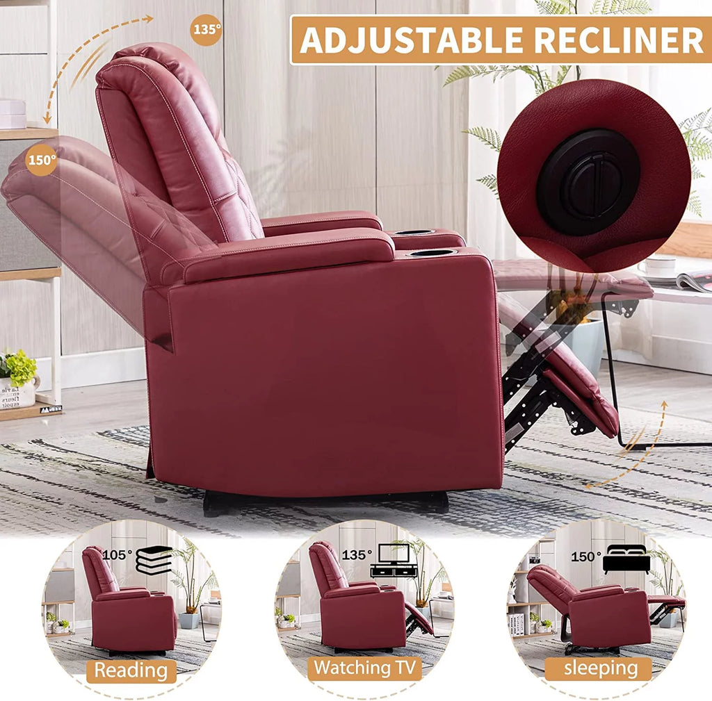 Black PU Leather Power Recliner Chair Set of 3 N770