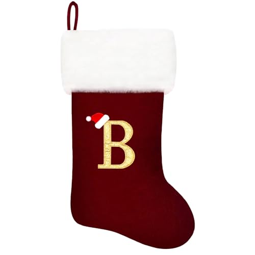 Green Velvet 20 Inches Monogram Christmas Stockings Q94435
