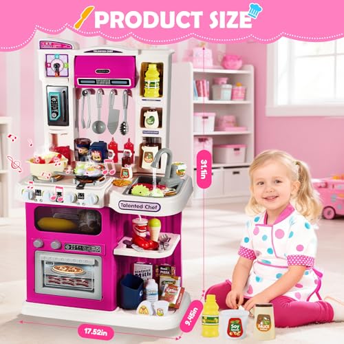 31.1'' Play Kitchen Set with Steam, Sound & Light B255428