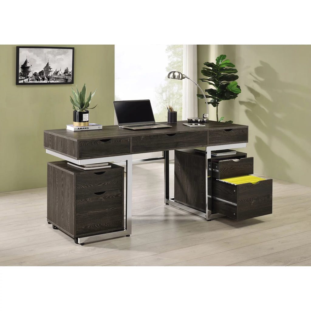 2-drawer Mobile File Cabinet Dark Oak S722204