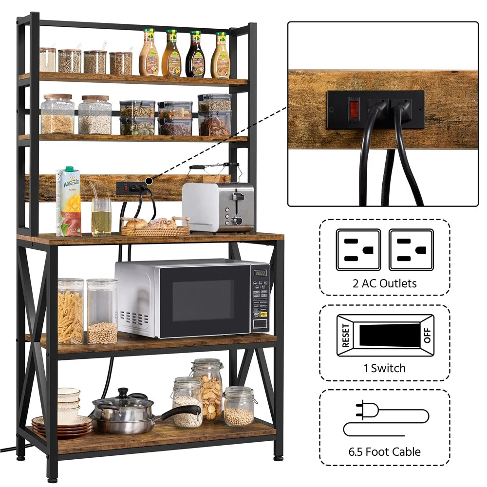 5-Tier Kitchen Baker’s Racks with Power Outlets Y535071