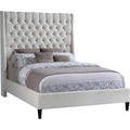 Cream Velvet Queen Bed J907436