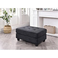 Black Microsuede Ottoman C4989