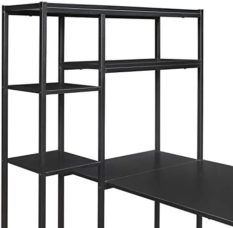 L-Shaped Computer Desk with Hutch Bookshelf U707