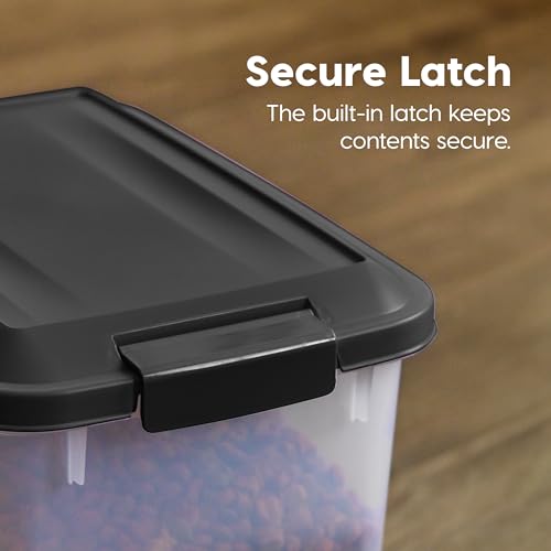 Dog Food Storage Container 2 Pack 30 lbs Airtight Clear Black R2268