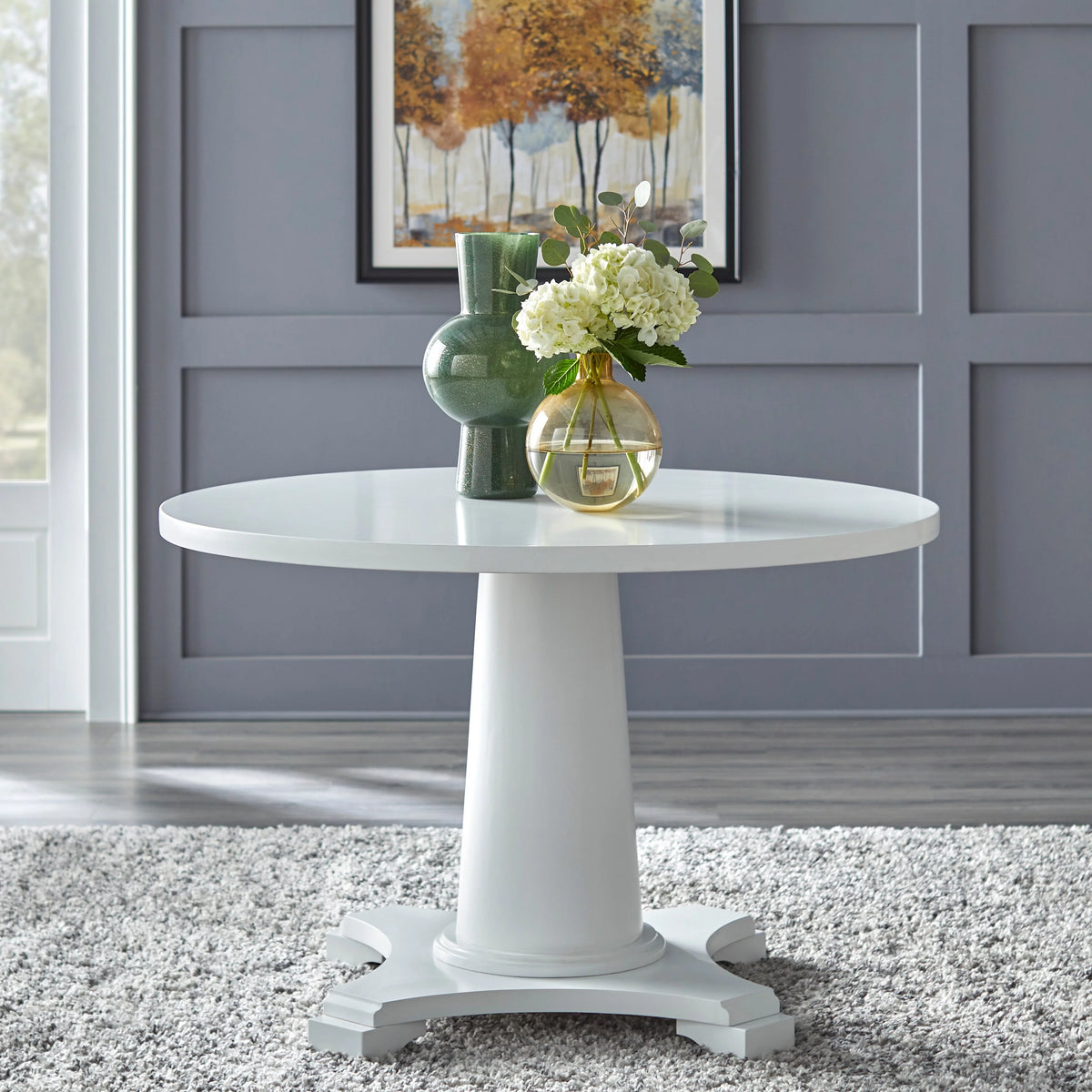 White Pedestal Table R80503