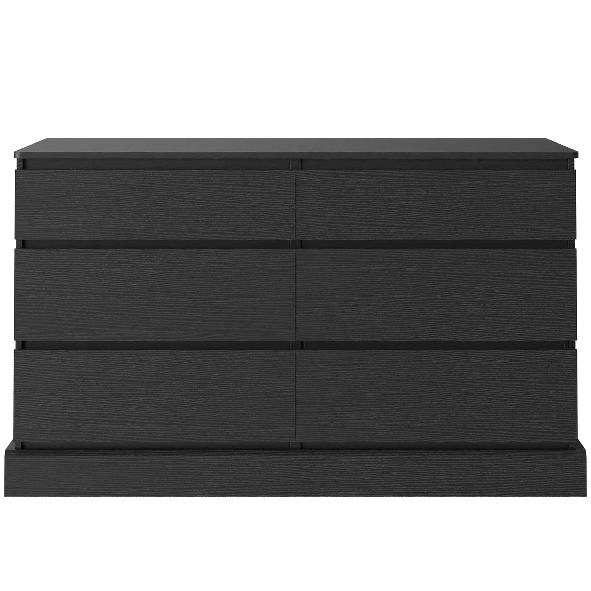 Black 6 Drawer Wooden Dresser E502