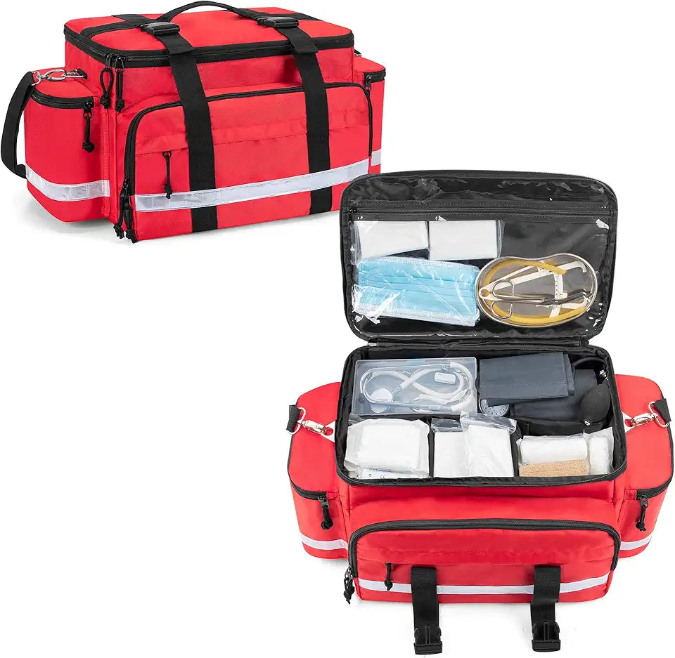 Medical Supplies Bag with Detachable Dividers and Top Buckles A3392
