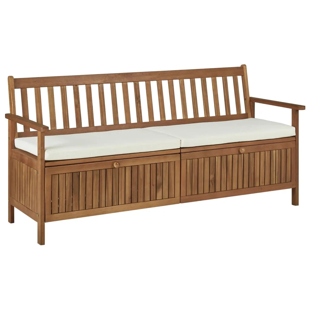 Solid Acacia Wood Storage Bench with Cushion X2954