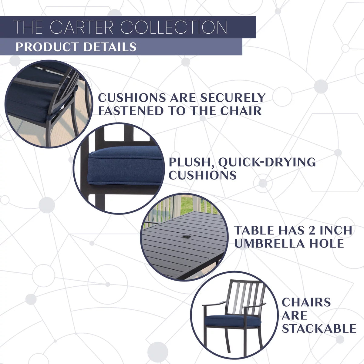 7-Piece Aluminum Patio Dining Set with 6 Chairs and Table O300625