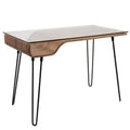 Mid-Century Modern Desk in Walnut Wood, Glass, and Black Metal S596501