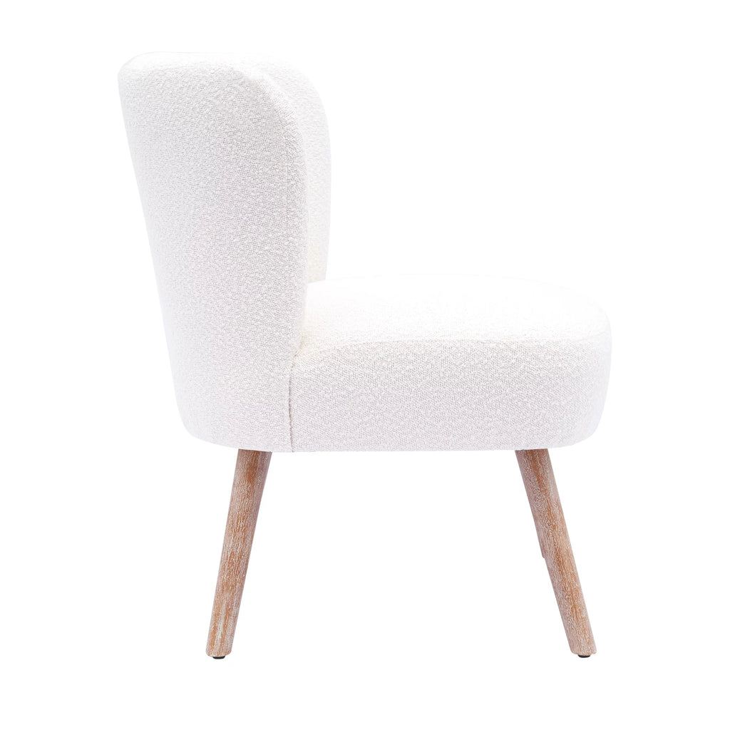 25" Wide Wingback Accent Chair Water and Stain Resistant Boucle Cream O627