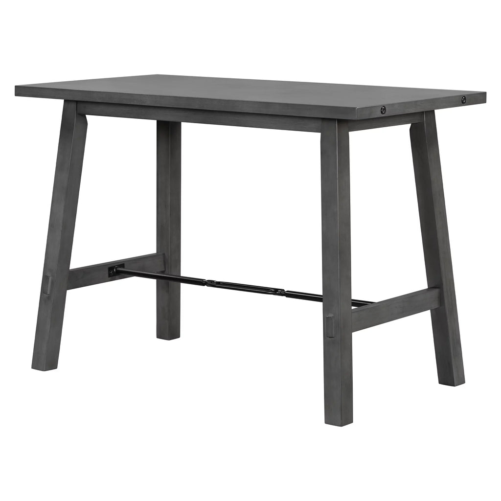 Counter Height Dining Table Solid Wood & Metal Gray L4592