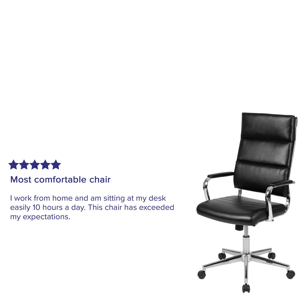 Black Ergonomic Faux Leather Office Chair Q183242