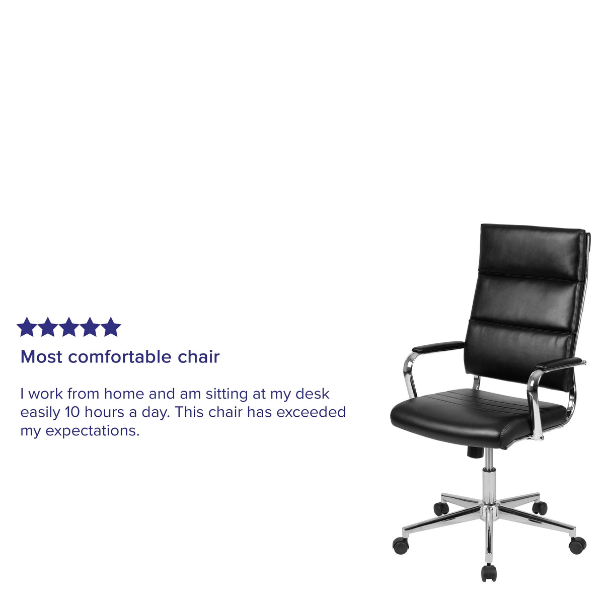 Black Ergonomic Faux Leather Office Chair Q183242
