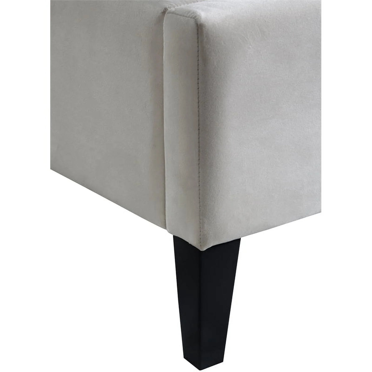 Cream Velvet Queen Bed J907436