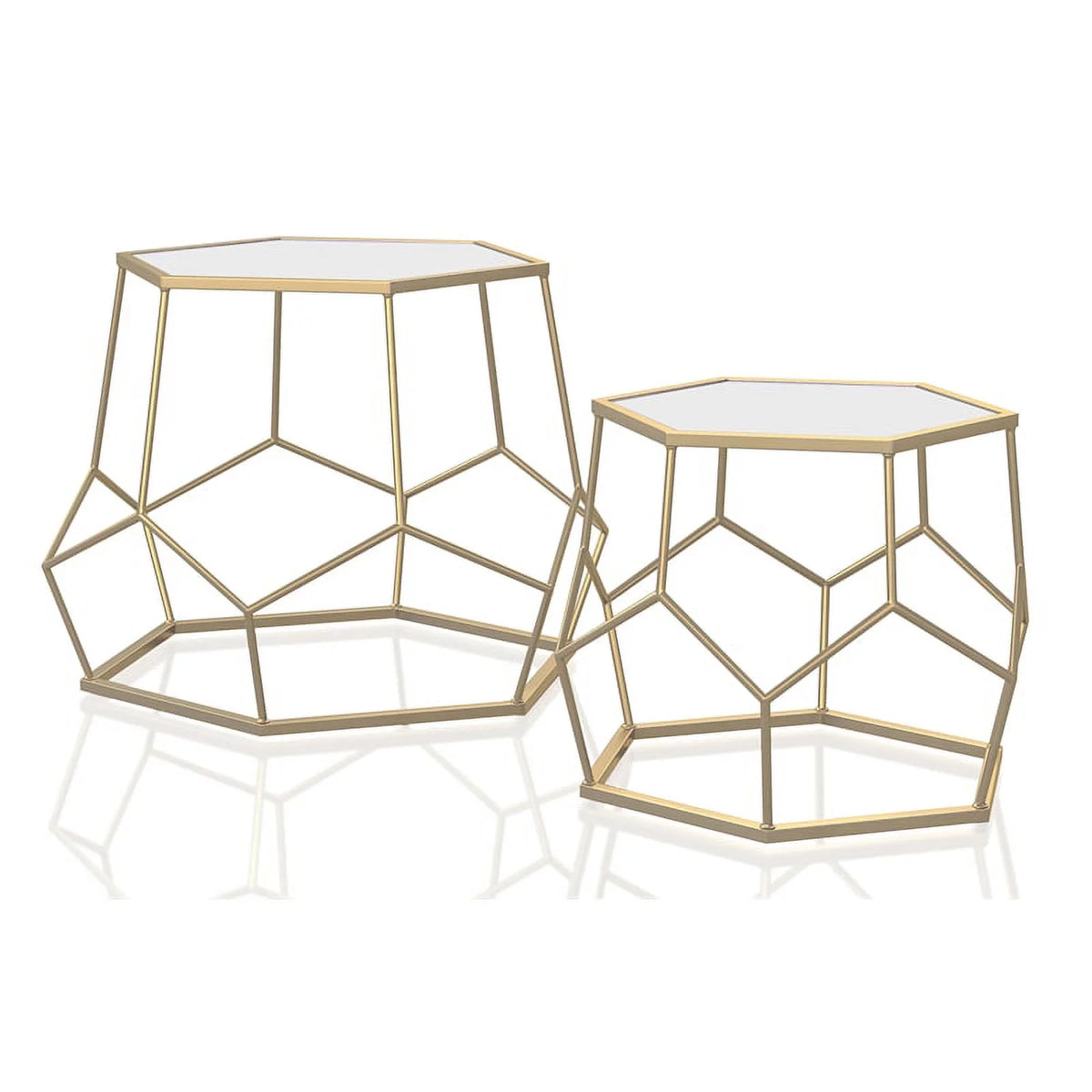 2-Piece Metal Nesting Accent Table Set L98588
