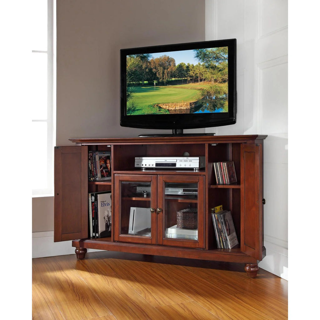 48" Corner Tv Stand Mahogany W9276