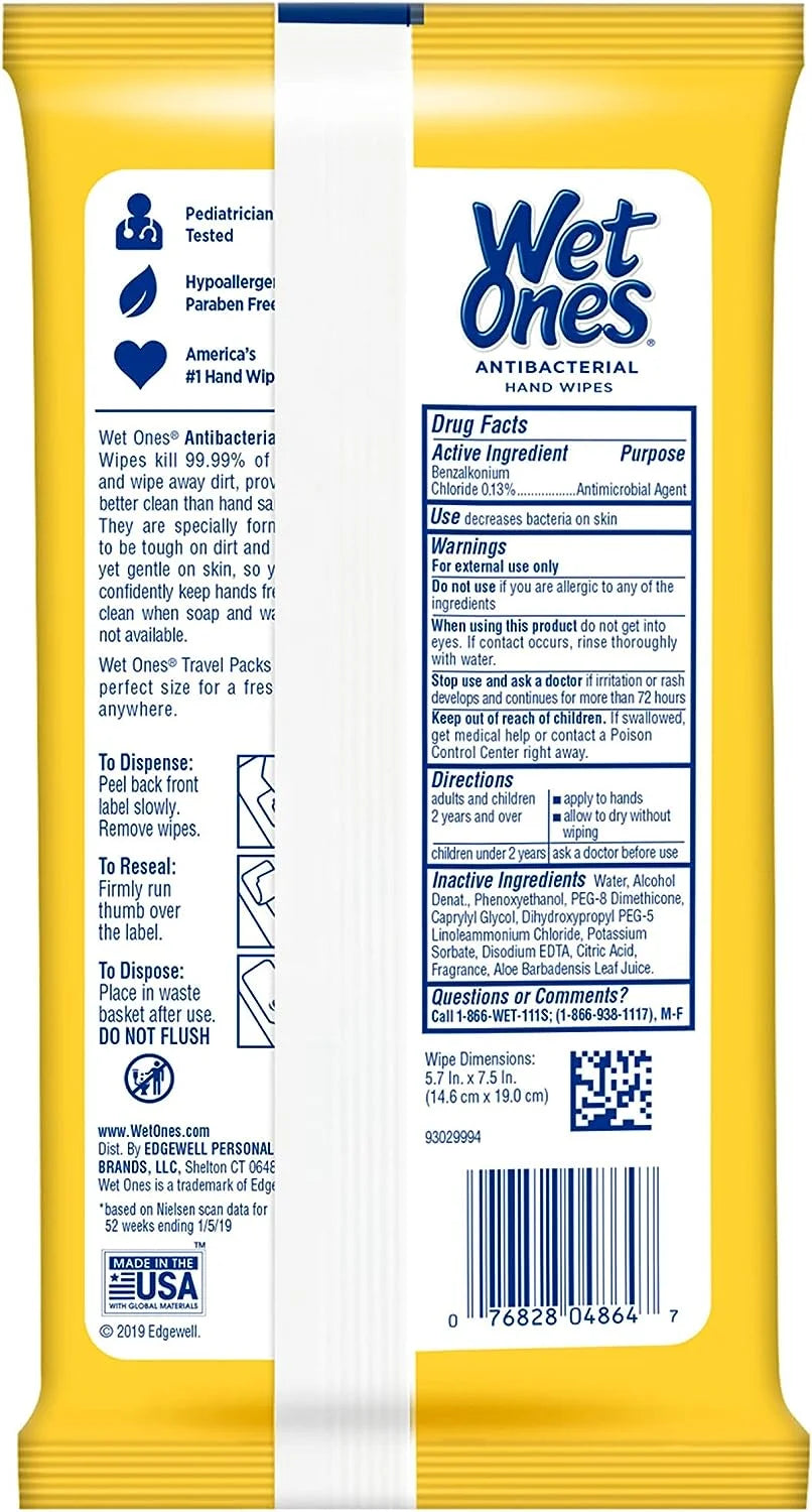 Antibacterial Hand Wipes 20 Count Pack of 10 M902