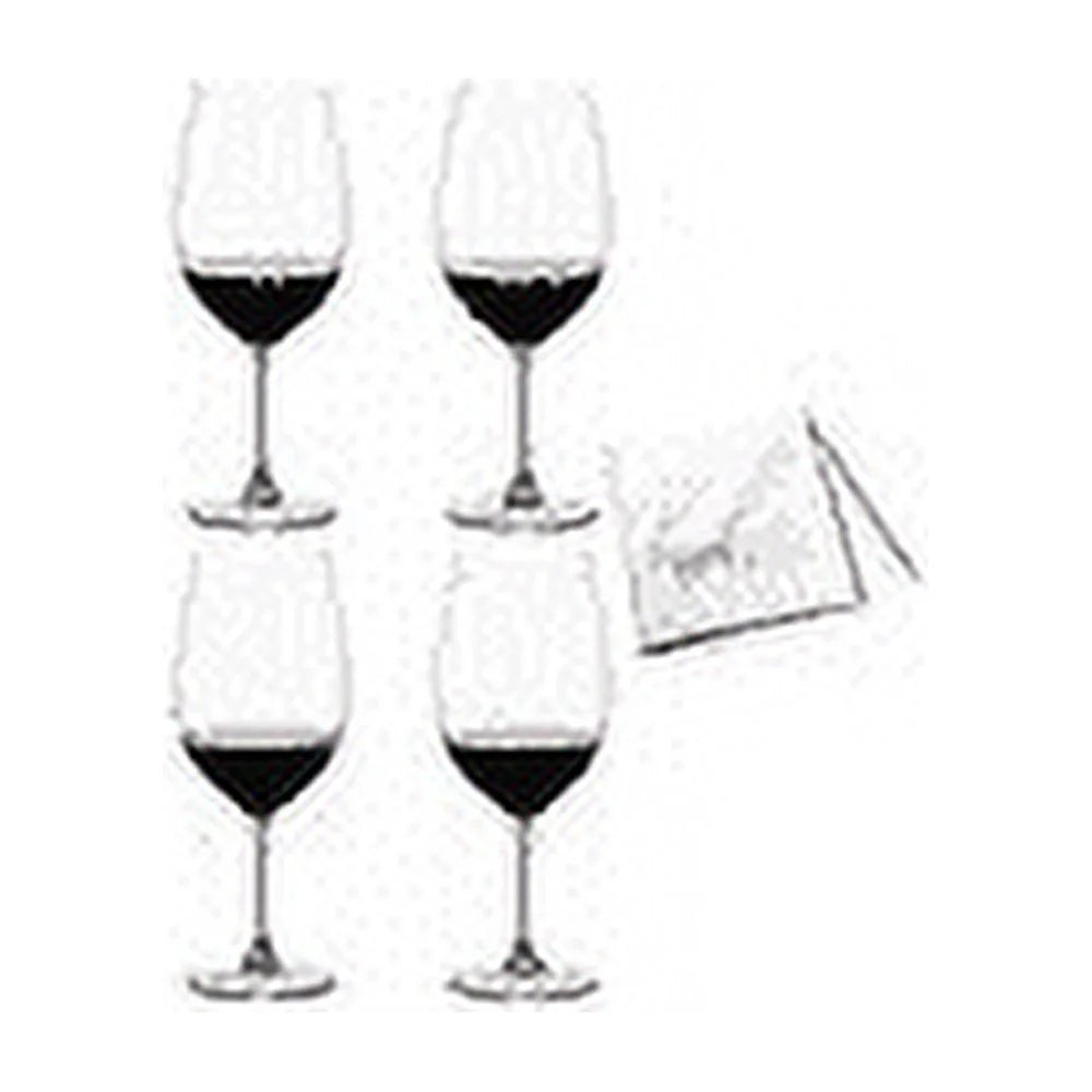 Bordeaux Grand Cru Glasses 4-Pack with Polishing Cloth M268