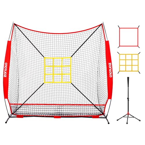 7x7 ft Baseball Net with Batting Tee and Carry Bag O881