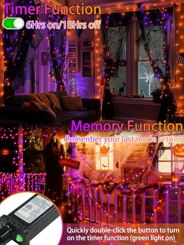 2 Pack 66FT 200 LED String Lights Warm White to Multicolor Waterproof with Timer T24297